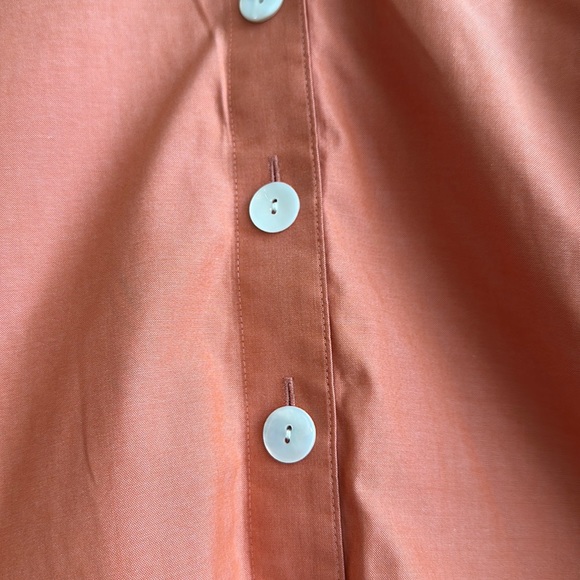 Cold Water Creek Pumpkin Color Collar Button Down Top - Picture 5 of 7